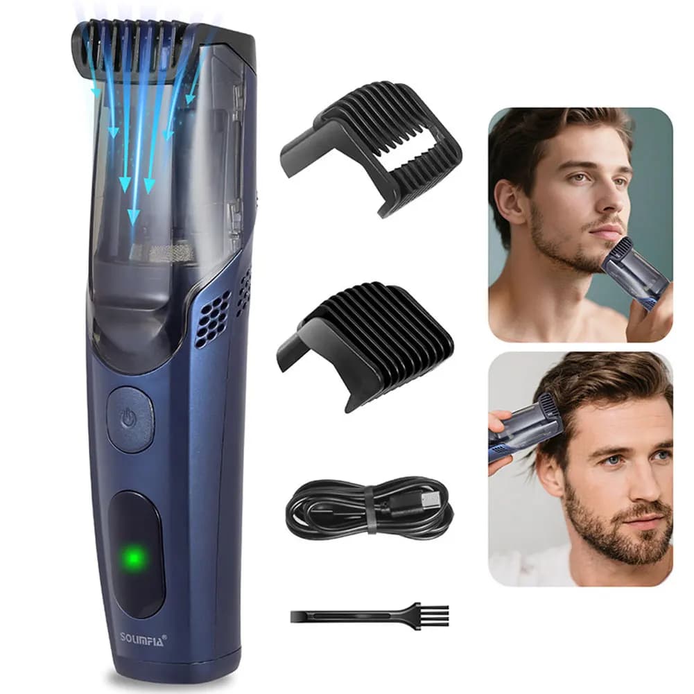ماكينة تشذيب اللحية من هاتيكر لاسلكية للرجال شفرة حلاقة كهربائية قابلة للشحن مع شفط مدمج للشوارب والجانبين قابلة للغسل IPX6 - 2