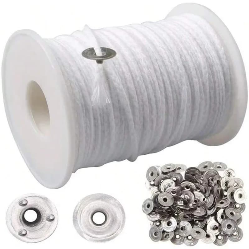 1 لفة شمعة القطن الفتائل + 100 قطعة شمعة معدنية الفتيل Sustainer علامات التبويب ل شمعة يدوية لتقوم بها بنفسك الحرفية صنع عدة مجموعة اكسسوارات ﻿