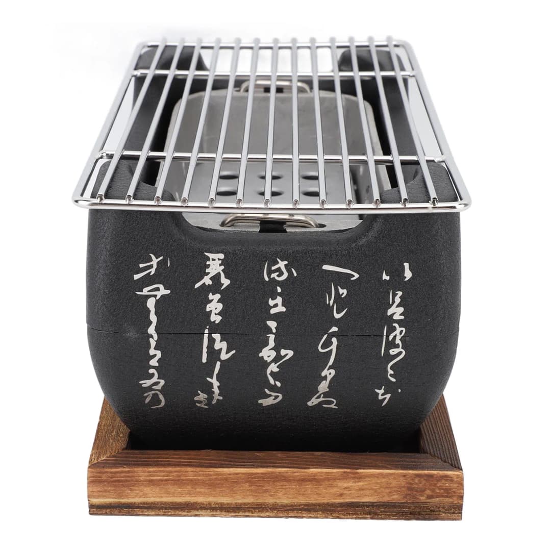 Japanese BBQ Grill Stove Rectangle Charcoal Barbecue Stove Quick Heating Aluminium Alloy Wire Grill Base for Camping - 5