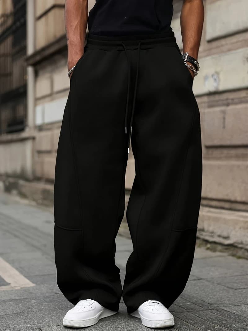 Men's Loose Wide-Leg Pants, Spring/Autumn Casual Long Trousers, American Street Trendy Versatile Style
