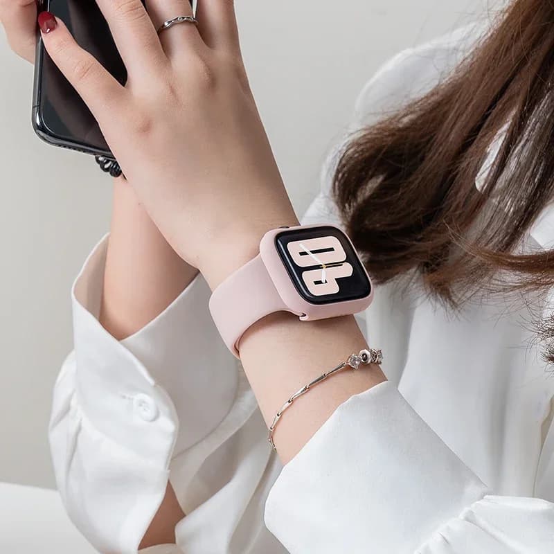 حزام سيليكون لـ Apple Watch، مقاسات متعددة، سوار رياضي لـ iWatch Series 8-9 وUltra2 - 4