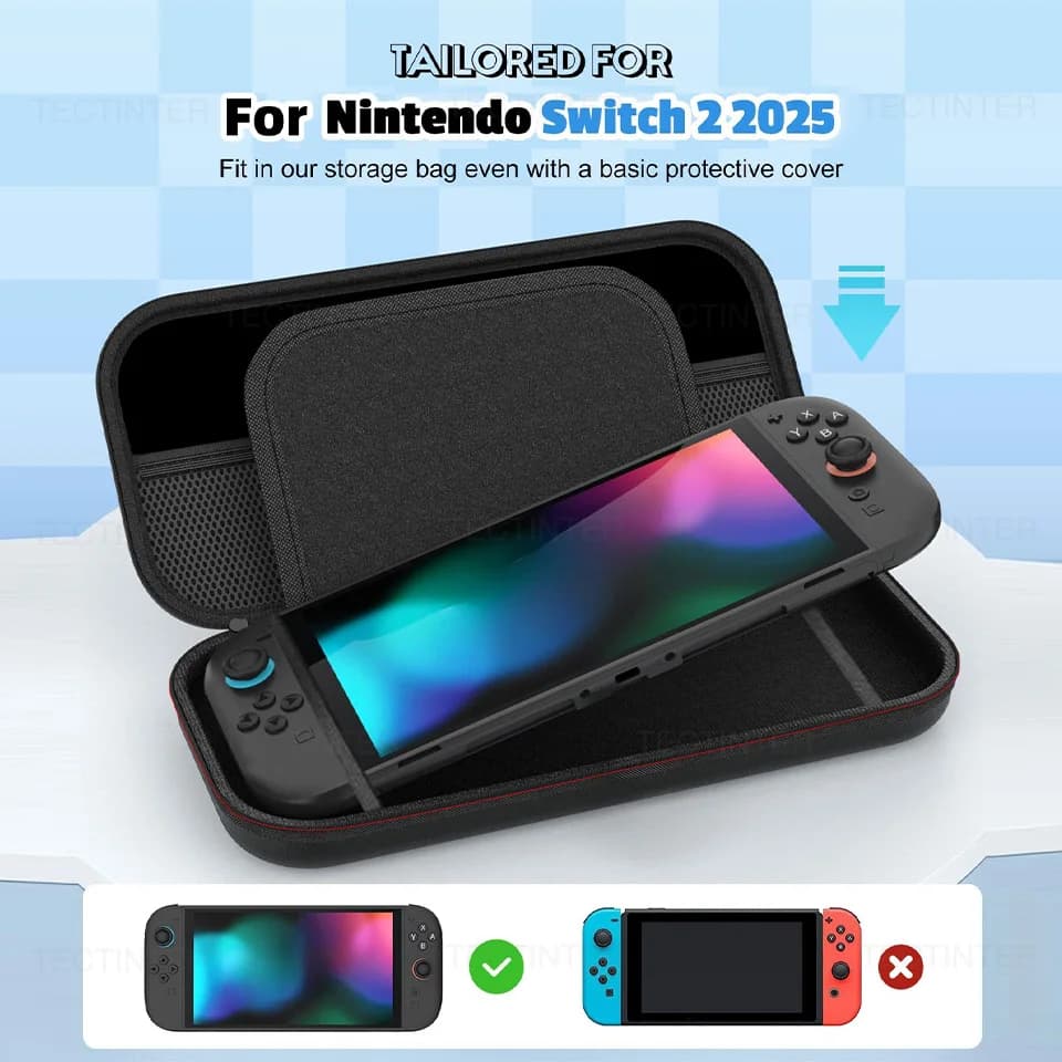 حقيبة حمل للسفر لوحدة التحكم NS Switch 2 EVA هارد شل حقيبة تخزين مقاومة للصدمات حقيبة واقية الحقيبة للتبديل 2 الملحقات - 3