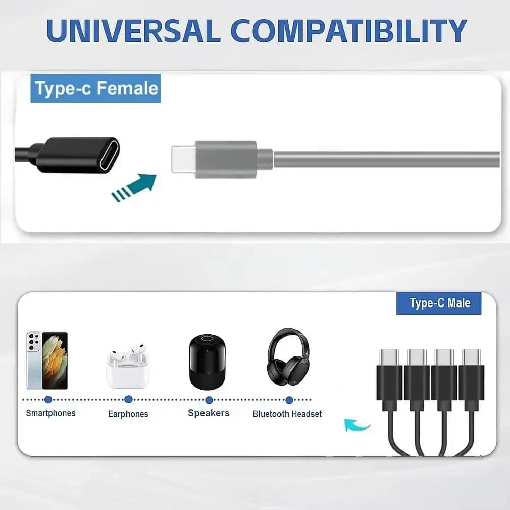 كابل شحن USB C أنثى إلى 4 ذكر، سلك شاحن متعدد بمنفذ USB من النوع C من 1 إلى 4/6 لتسليم الطاقة إلى أجهزة النوع C - 4