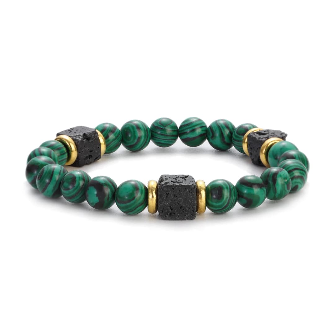 Classic Malachite Bracelets Men Jewelry Healing Lava Beads Bracelet Pulsera Diabetes Relief Bracelet Women - 3