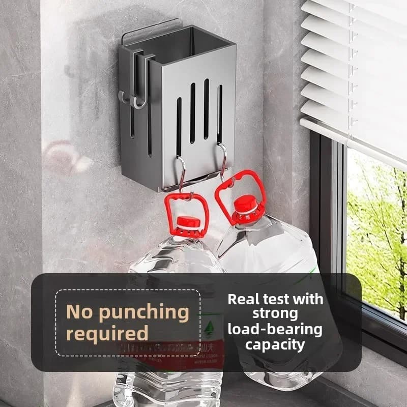 1 قطعة حامل أعواد الأكل المطبخ متعددة الوظائف أواني معلقة تجفيف الرف السنانير لا الحفر الحائط ملعقة شوكة أصحاب - 5