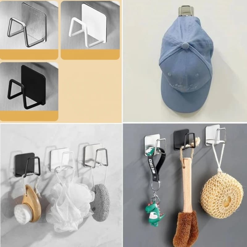 Kitchen Stainless Steel Sink Sponges Holder Self Adhesive Drain Drying Rack Kitchen Wall Hooks Accessories Storage Organizer - 4
