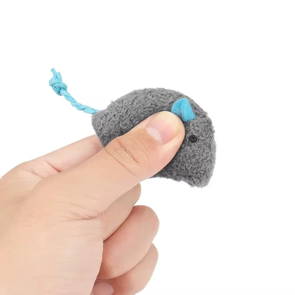 5pcs Rattle Cat Mouse Toys Also Prefilled Catnip Faux Fur Cat Mice Toys Interactive Cat Game Catnip Toys for Indoor Cats toy - 5