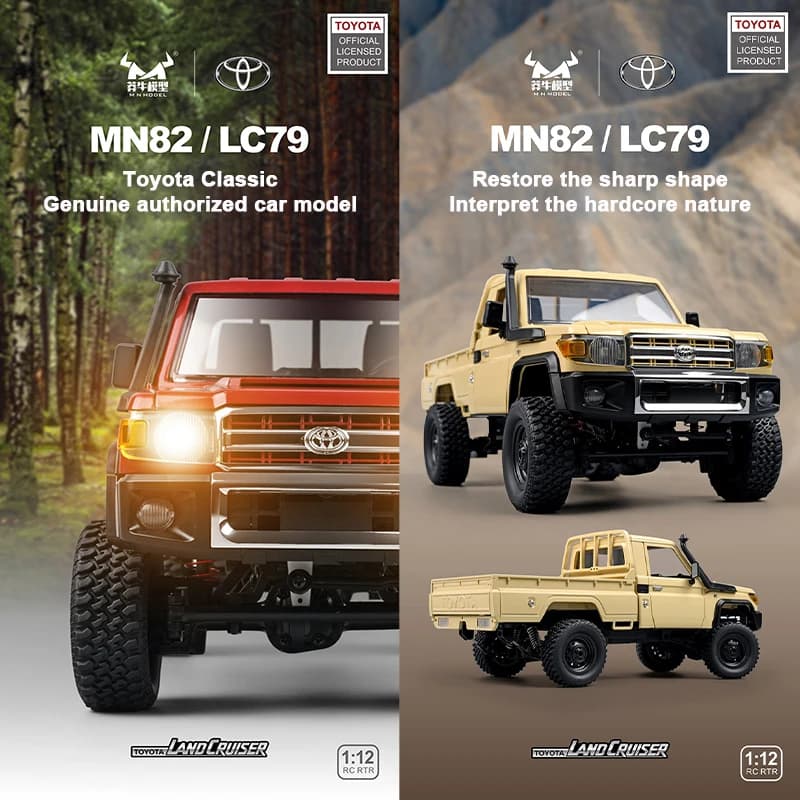 ZWN MN82 سيارة Rc كلاسيكية 1:12 مع إضاءة LED، محاكاة كاملة، LC79، 4WD، تحكم عن بعد، مركبة لاقط، نموذج لعبة - 5