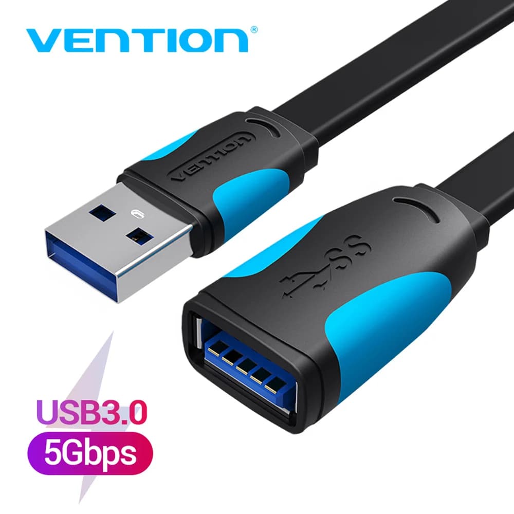 كابل تمديد Vention USB 3.0 ذكر إلى أنثى، عالي السرعة، متوافق مع USB 2.0، لأجهزة الكمبيوتر المحمولة