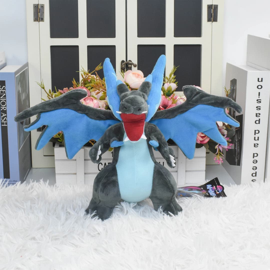 Mega Charizard X Plush Toys Mega Charizard Plushies Evolution Dolls Soft Charizard  Stuffed Animals Toys Gifts for Children 22CM - 6