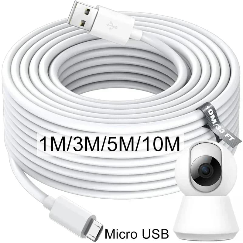 1 متر/5 متر/8 متر/10 متر طويلة جدا مايكرو USB كابل شحن سلك تمديد الطاقة ل Xiaomi/Mijia/IP كاميرا ويب أندرويد سلك ممتد - 2