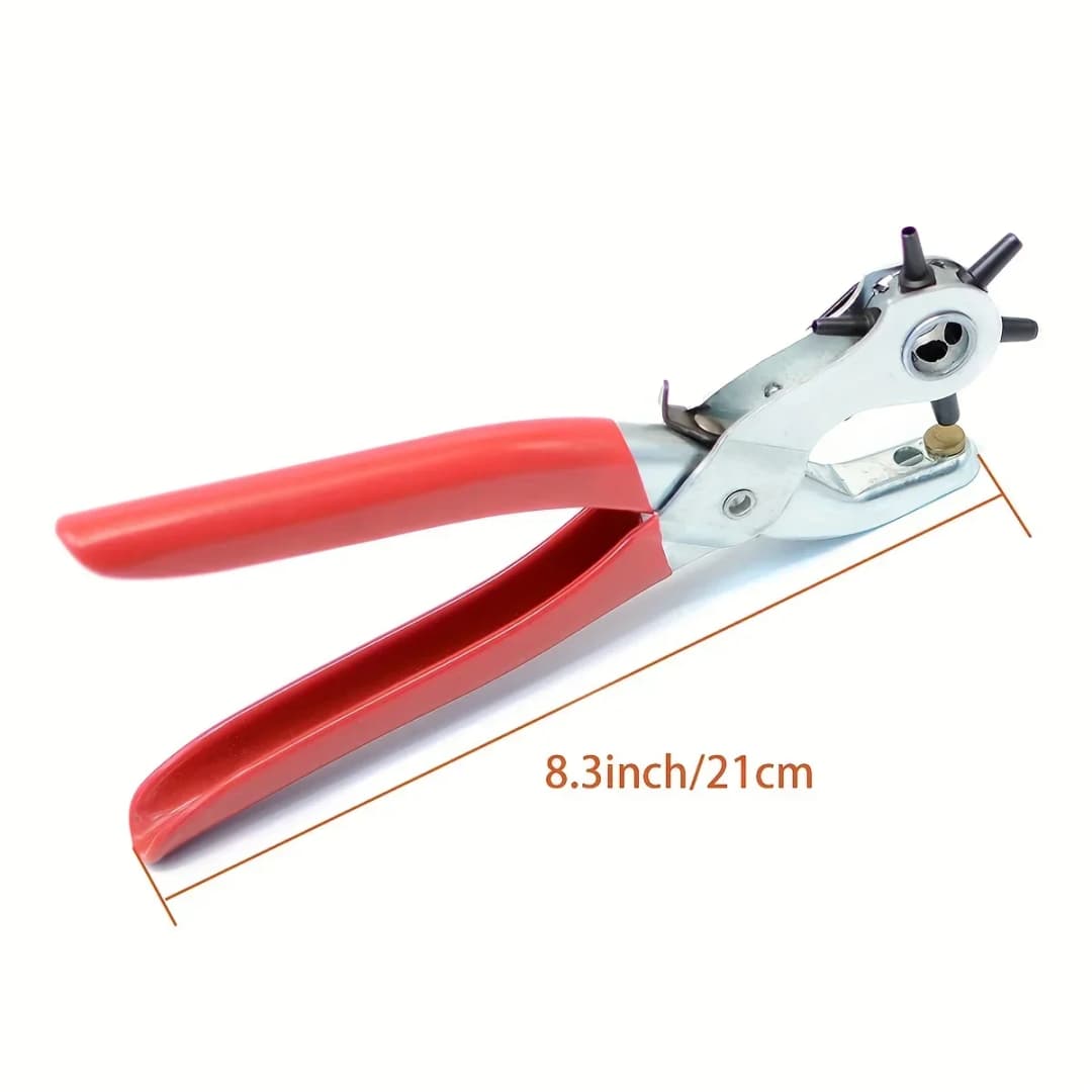 6-Size Rotary Leather Punch - Heavy Duty Belt Hole Puncher Tool w for DIY Crafting & Leatherworking Kits - 5