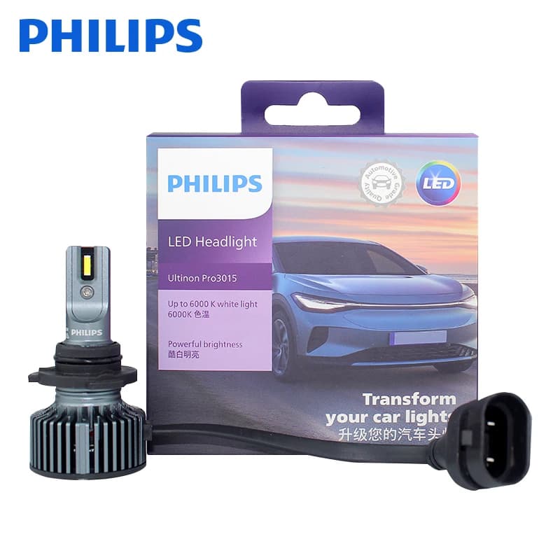 مصابيح فيليبس LED HB3 9005 Ultinon Pro3015 12V/24V 6000K أبيض ساطع إضاءة سيارات LED، 2x
