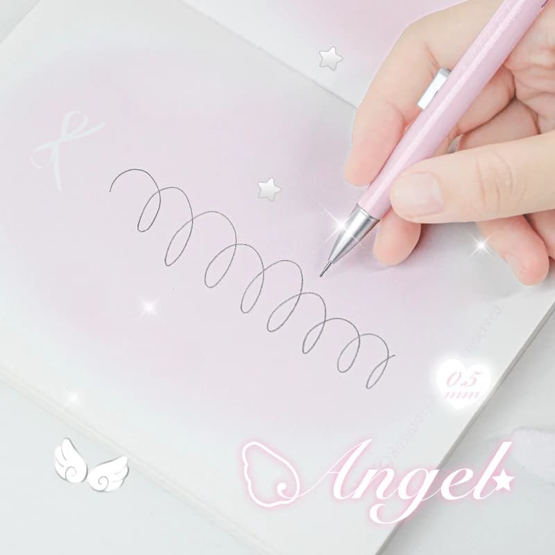 مجموعة أقلام تلقائية Angel، أقلام ميكانيكية 0.5HB، أدوات كتابة لطيفة للطلاب، لوازم مدرسية كاواي - 5