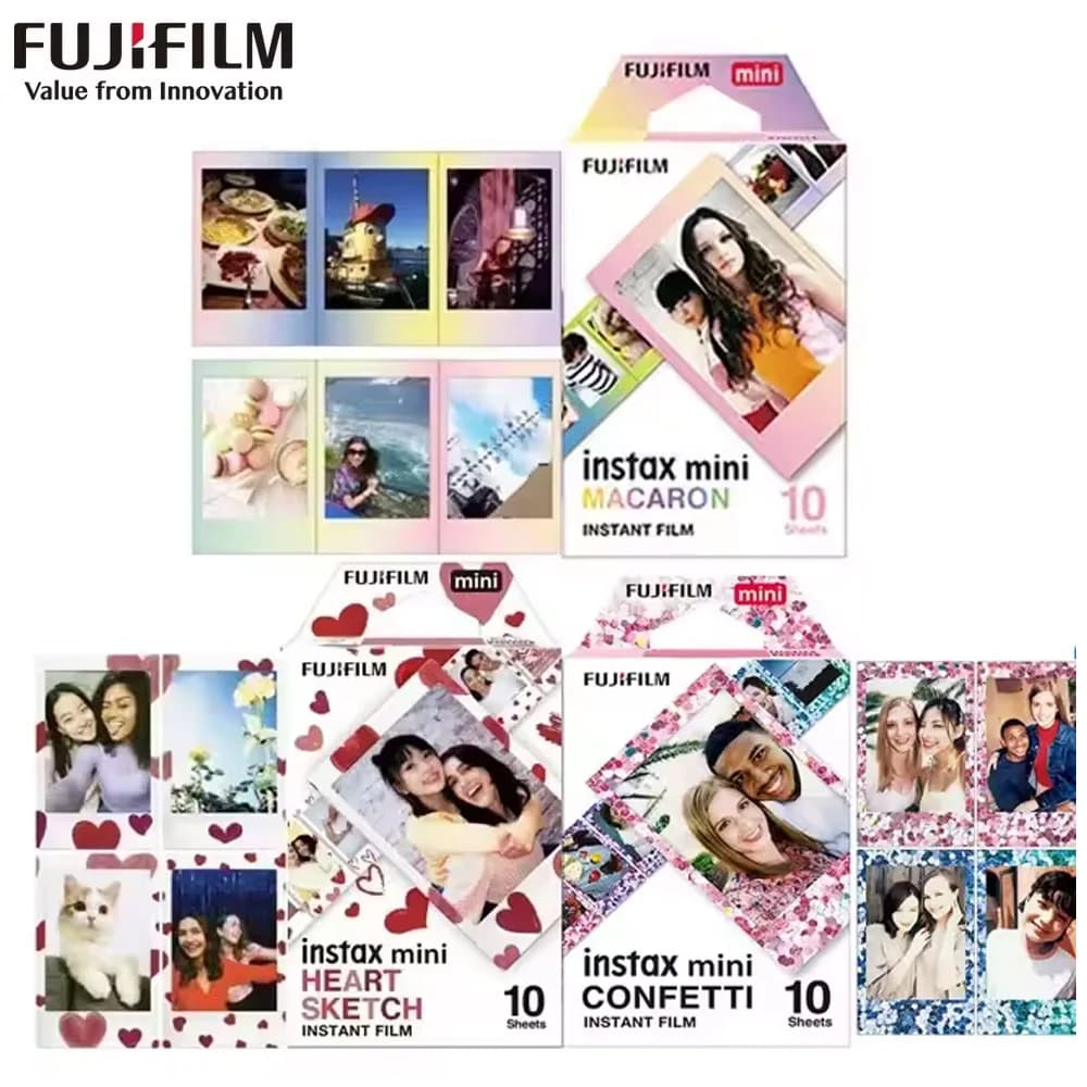 10/30 Sheets Fujifilm Instax Mini Color Film Mono Chrome/ Contact/ Stone Gray For Fujifilm Instant Camera Mini 12 11 8 9 90 EVO
