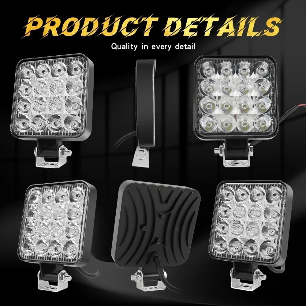 4PCS 4inch LED Work Light Pods Spot Off Road ATV Truck Reverse Fog Lights 6000k Spot Flood Combo Beam 12V 24V IP68 - 3