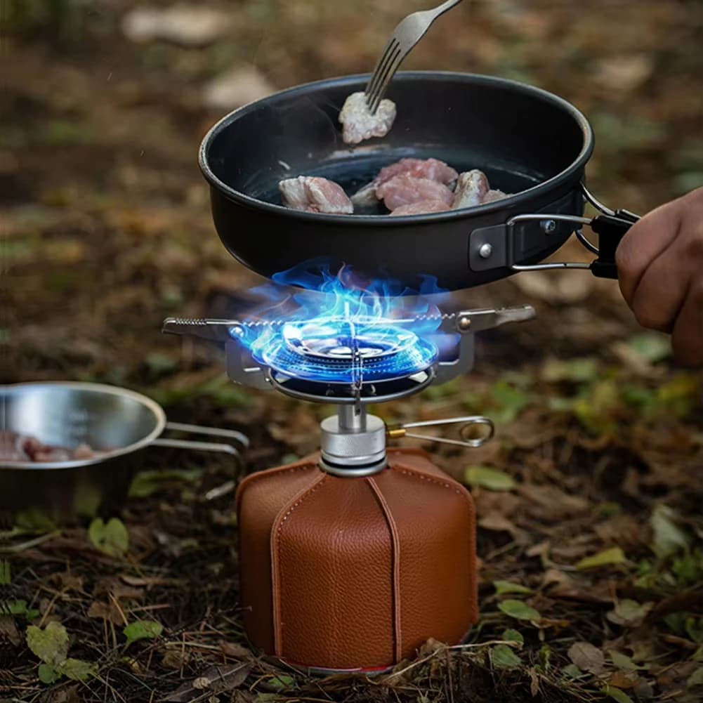 1PCS Outdoor Camping Gas Stove Mini Gas Burner with Storage Bag Portable Cooking Stove Adjustable for Hiking Climbing Fishing - 6