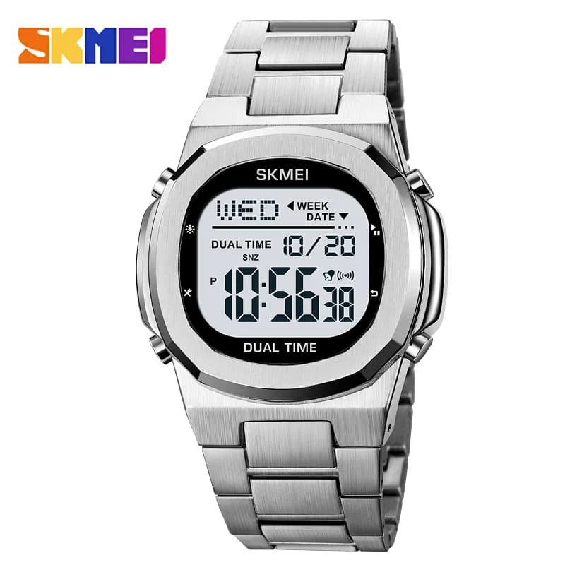 SKMEI 2004 Luxury Digital Watch for Men Sport Calendar Steel Waterproof Electronic Men Wristwatches Led Alarm Clock Reloj Hombre - 2