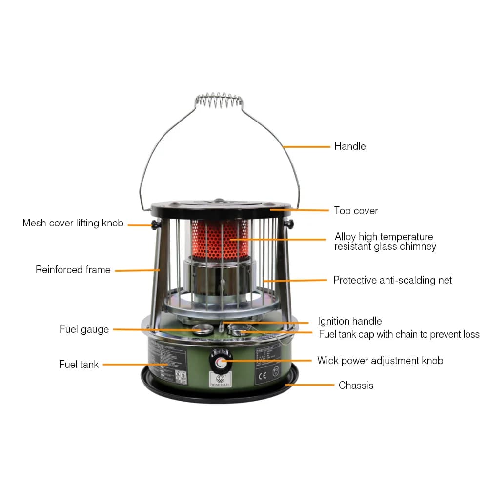 Liftable Kerosene Stove Winter Windproof Heating Stove Home Outdoor Camping Kerosene Heating Stove for Barbecue Ice Fishing - 4