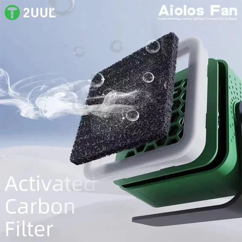 2UUL Aiolos Smoke Extracting Fan with Lighting Function for Mobile Phone Maintenance Motherboard Welding Repair Cooling Fan - 4