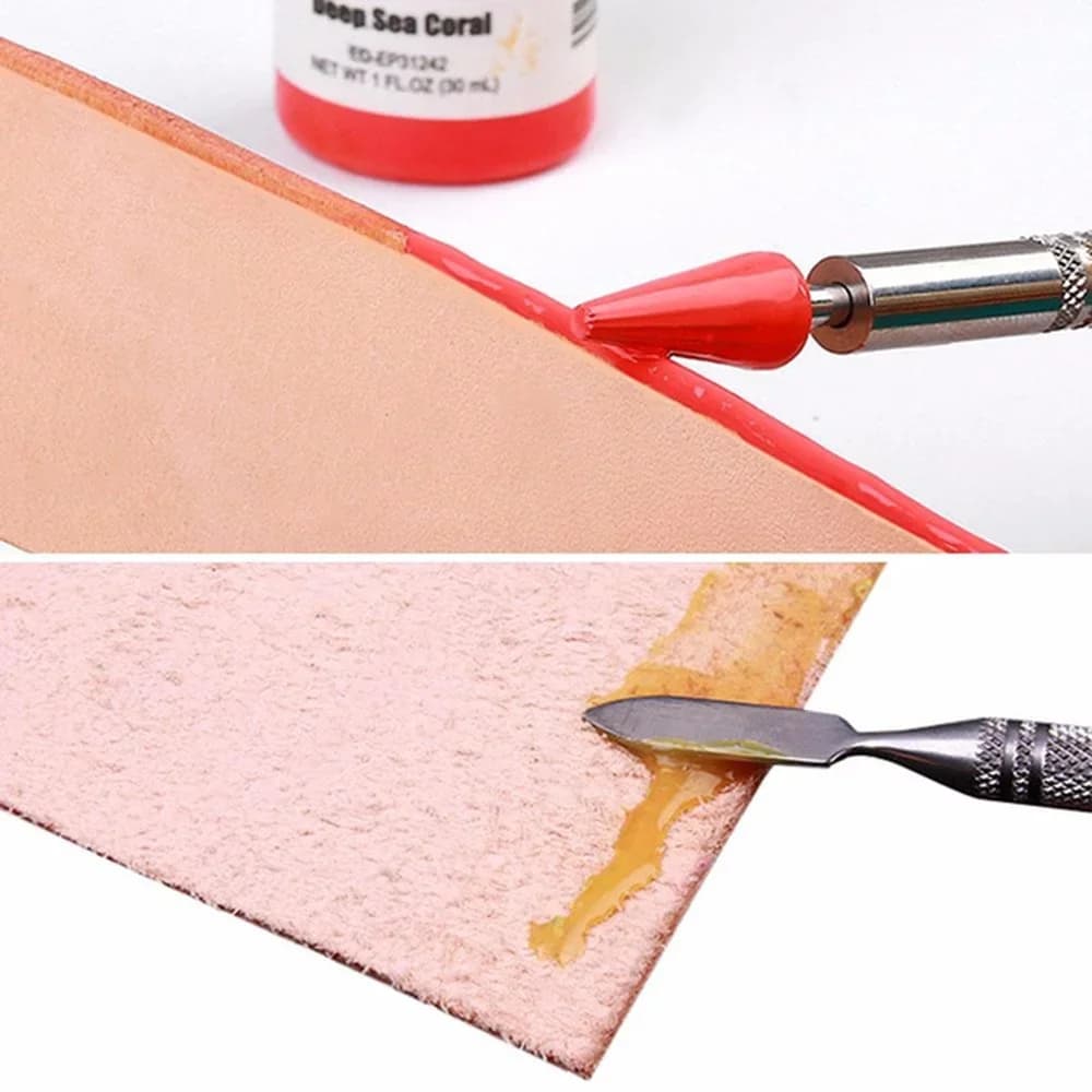 Leather Edge Dye Pen Roller Rotary Applicator Leathercraft DIY Tool Brass Head Edge Painting Burnishing Tool For Craft - 4