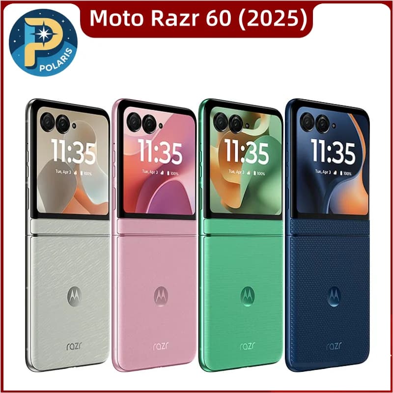 أصلية Motorola Moto Razr 60 5G (2025) XT2553 ذاكرة 8GB+256GB روم 1 Sim+1 eSim جديدة تقريبًا غير مقفلة هاتف محمول قابل للطي