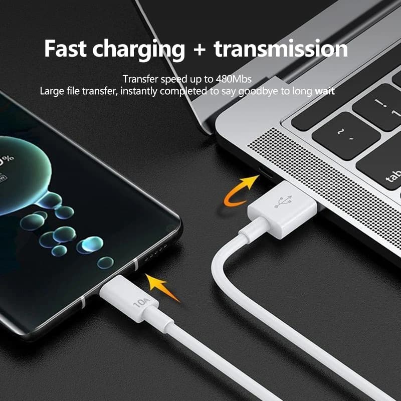 3PCS 100W 10A USB Type C USB Cable Super Fast Charing Line for Xiaomi Samsung Huawei Honor Quick Charge USB C Cables Data Cord - 3