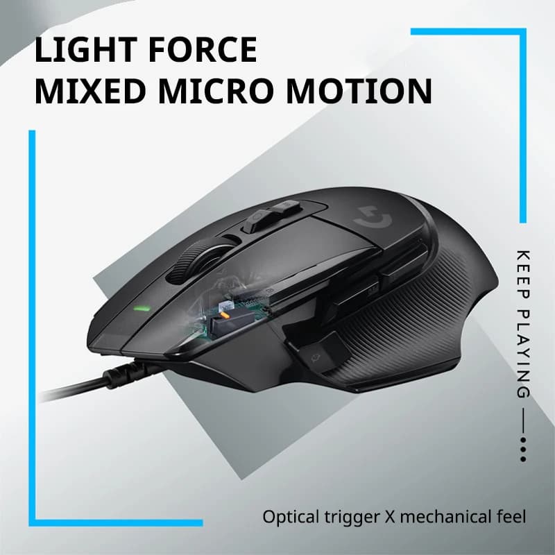 Logitech G502 X Wired Gaming Mouse, Hero 25K Sensor, 25600 DPI, Lightforce Hybrid Optical Mechanical, Esports Edition - 4