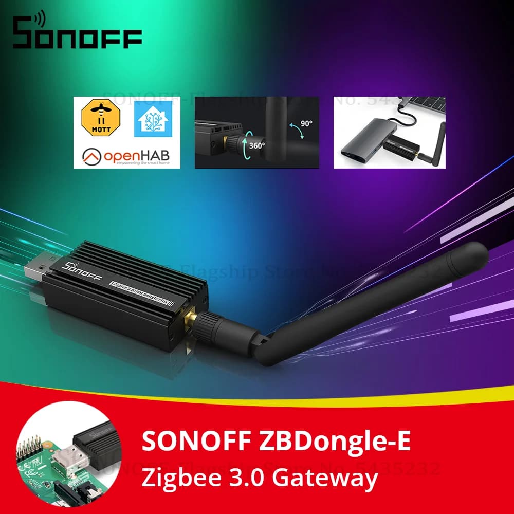 SONOFF ZB Dongle-E USB Dongle Zigbee 3.0 Gateway Analyzer Wireless Zigbee Router with Antenna ZHA Zigbee2MQTT Interface Capture