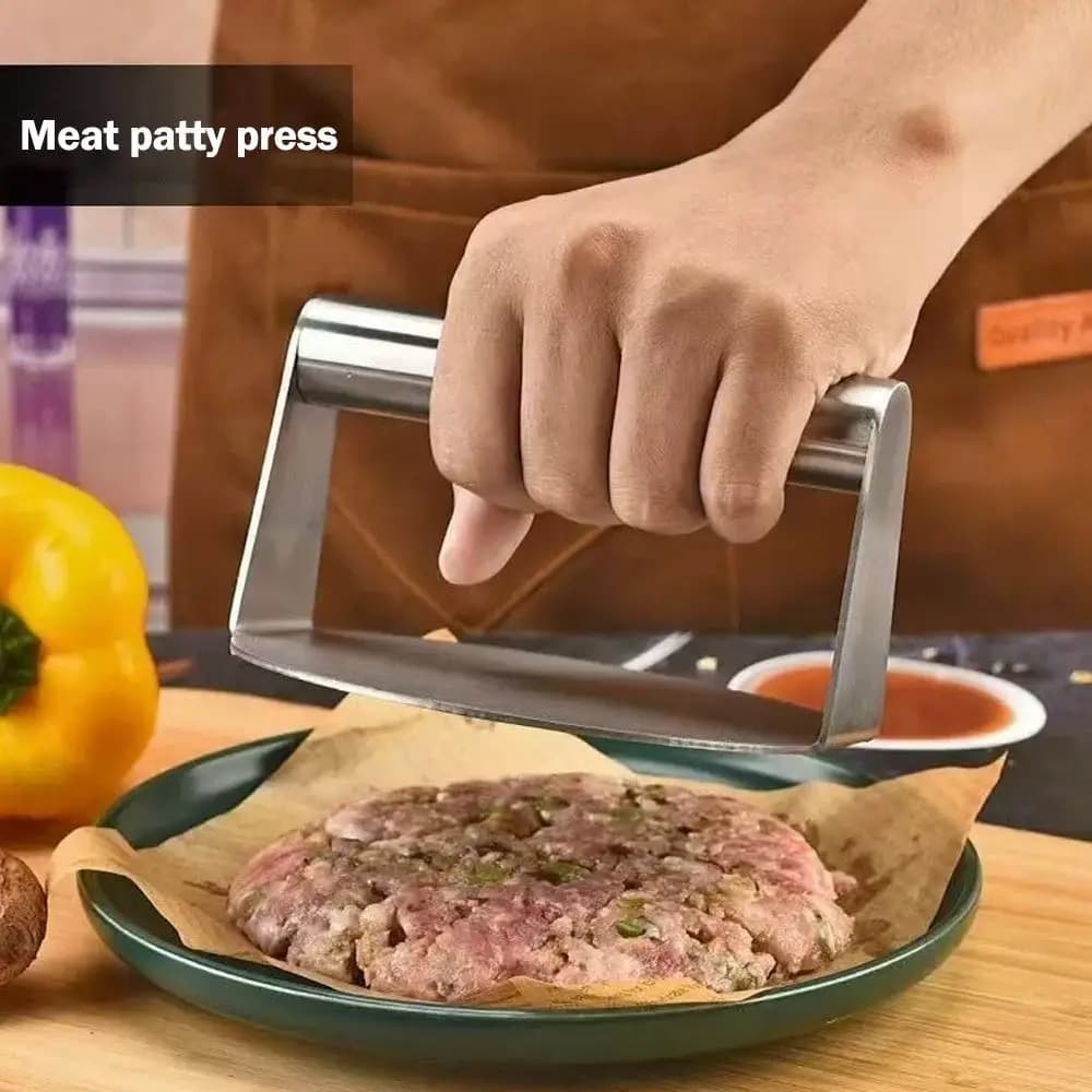 صحافة برغر من الفولاذ المقاوم للصدأ، قالب لحوم دائري، مثالية لتحضير الهمبرغر، اكسسوارات مطبخ عملية - 3