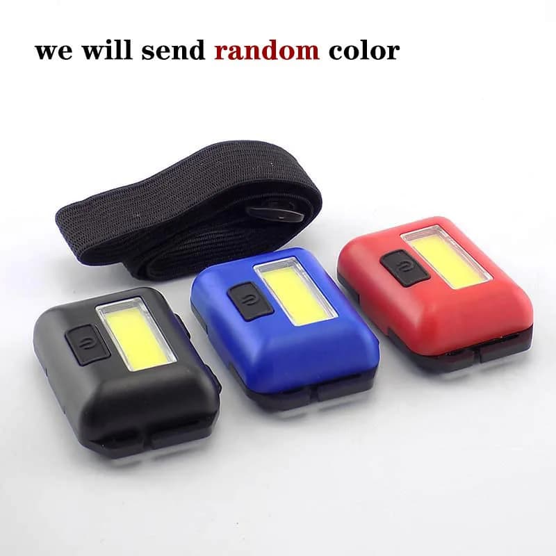 كشاف رأس صغير COB ببطارية AAA، مصباح أمامي للتخييم والصيد، لون عشوائي - 2