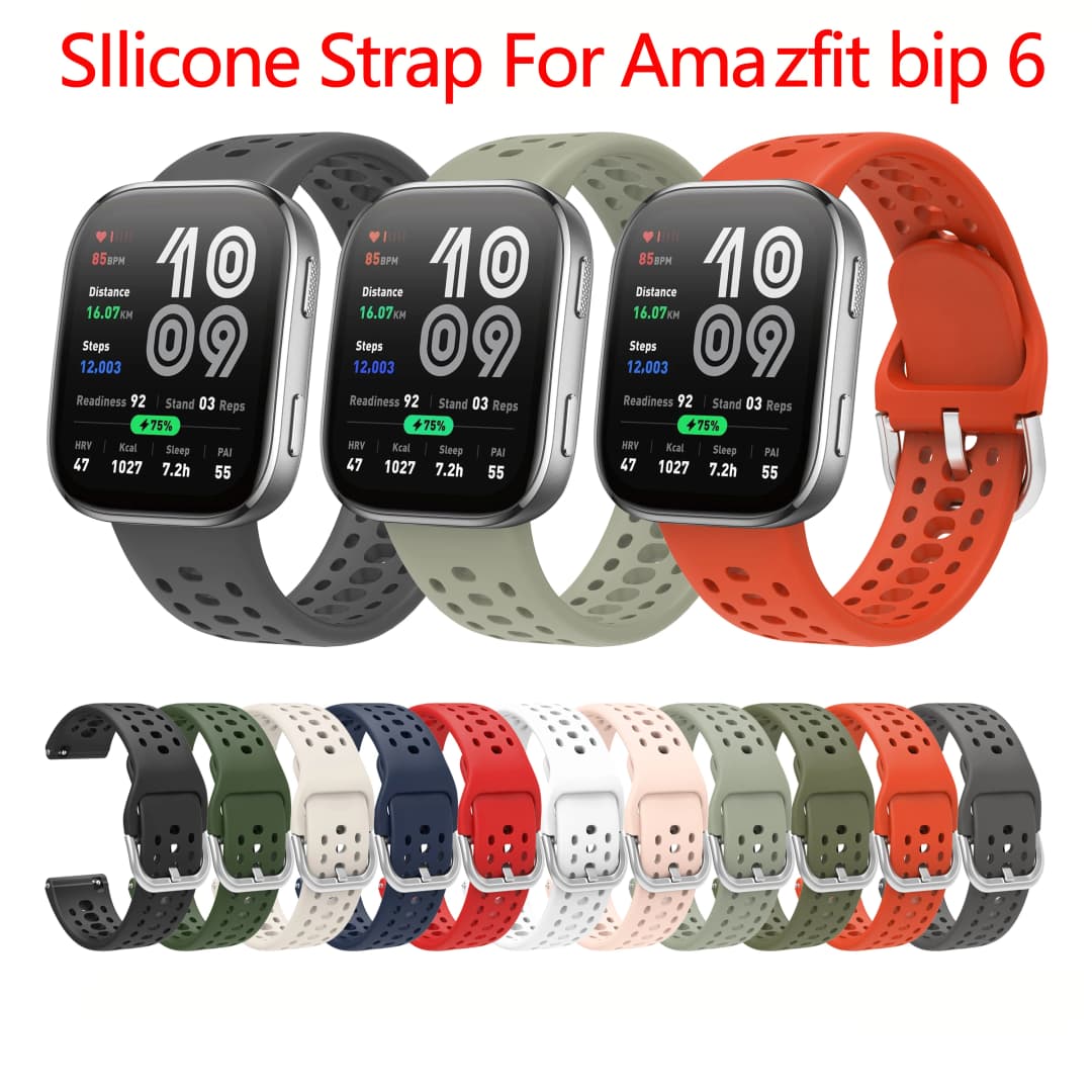 حزام سيليكون أصلي لساعات Amazfit Bip 6، إكسسوارات رياضية، سوار ناعم قابل للتنفس، Correa pulseras لأحزمة Amazfit Bip6