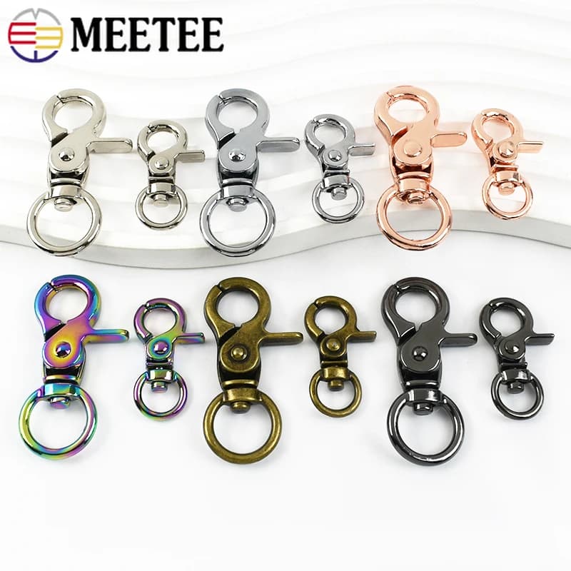5-20Pcs 10/13mm Metal Keychain with Lobster Clasp for Bag Luggage Strap Swivel Hook Clip Pet Leash Carabiner Belt Accessories - 5