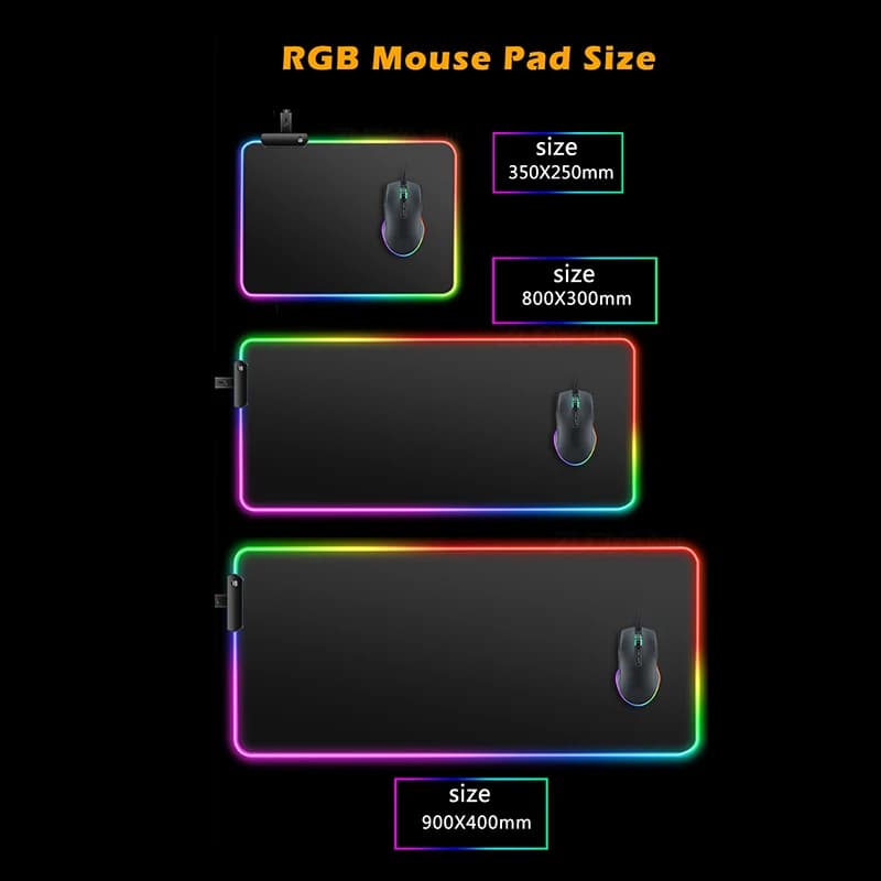 RGB Mouse Pad Gaming  Gamer Backlight Mouse Pads PC Keyboard Pad LED Mousepad Computer office Mouse Mat Razer Design Desk Mat - 6