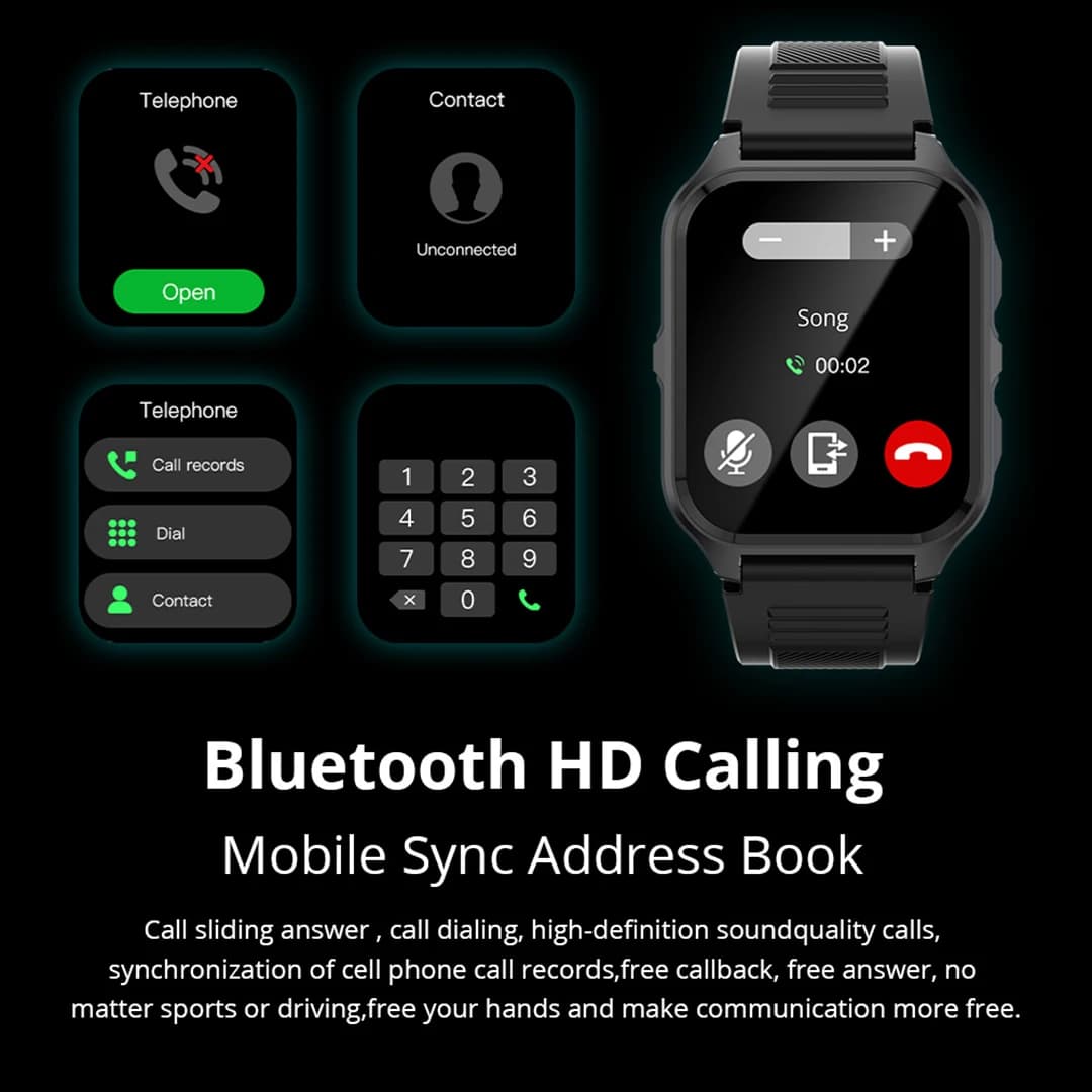 COLMI P73 1.9" Outdoor Military Smart Watch Men Bluetooth Call Smartwatch For Xiaomi Android iOS, IP68 Waterproof Fitness Watch - 5