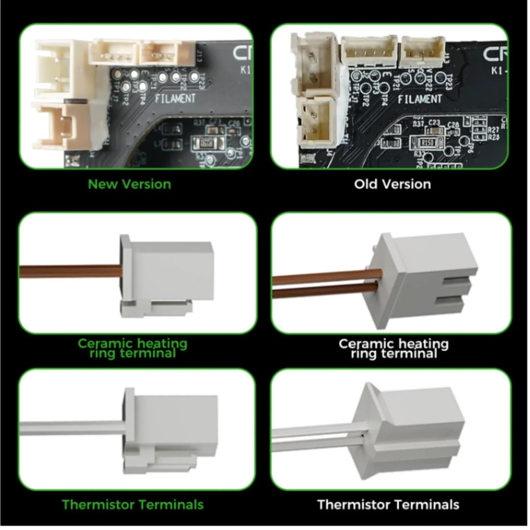 Creality 2025 New Version K1/K1 Max/K1C Ceramic Heating Block Kit Terminal with Buckle Compatible with K1/K1 Max/K1C/K1 SE - 2