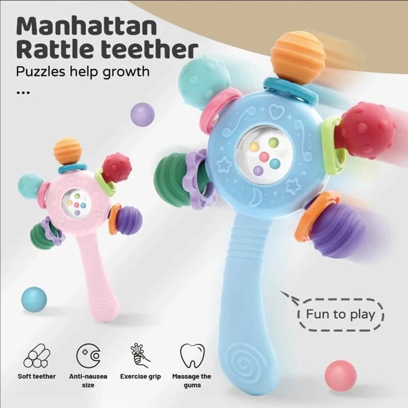 ألعاب تطوير عضاضة من السيليكون للأطفال 0 6 12 شهرًا حشرجة تسنين حسية للأطفال الصغار ألعاب قبضة اليد ألعاب تعليمية - 2