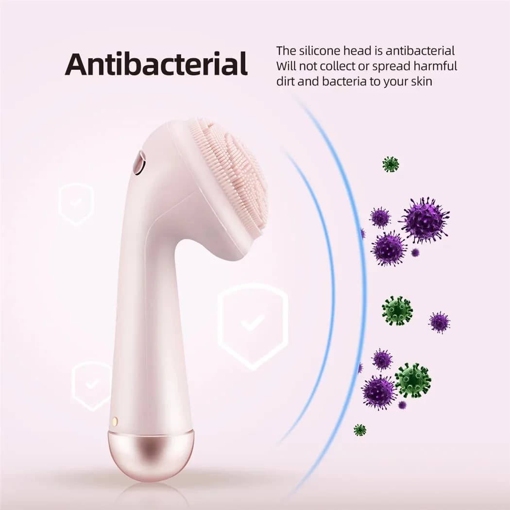 الكهربائية سيليكون فرشاة الوجه الأنظف الاهتزاز الأسطوانة تدليك المسام التطهير أداة مقاوم للماء أداة الجمال القابلة لإعادة الشحن - 4