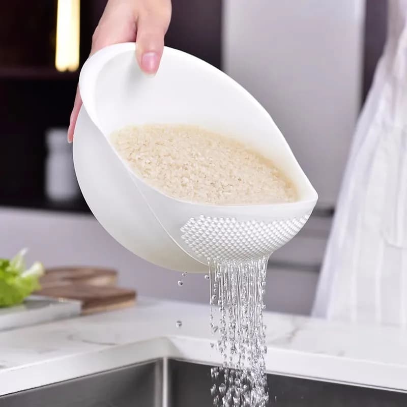 Rice Sieve Plastic Colander Kitchen Drain Basket with Handles Rice Bowl Strainer Strainer Basket Sink Drain Kitchen Tools - 2
