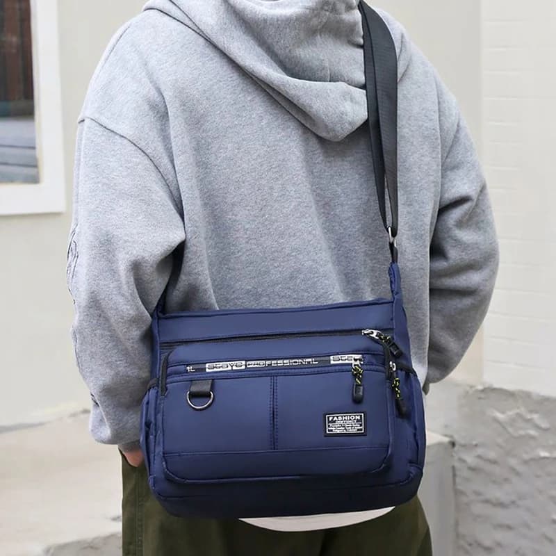 حقيبة كروسبودي رجالية للأعمال مع جيوب متعددة الطبقات وحزام كتف قابل للتعديل للسفر والعمل - 6