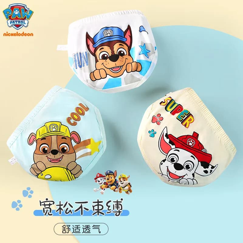 3 قطع/مجموعة ملابس داخلية قطنية أصلية للاطفال باو باترول تشيس مارشال رابل ملابس داخلية مثلثة للاولاد شورتات بوكسر