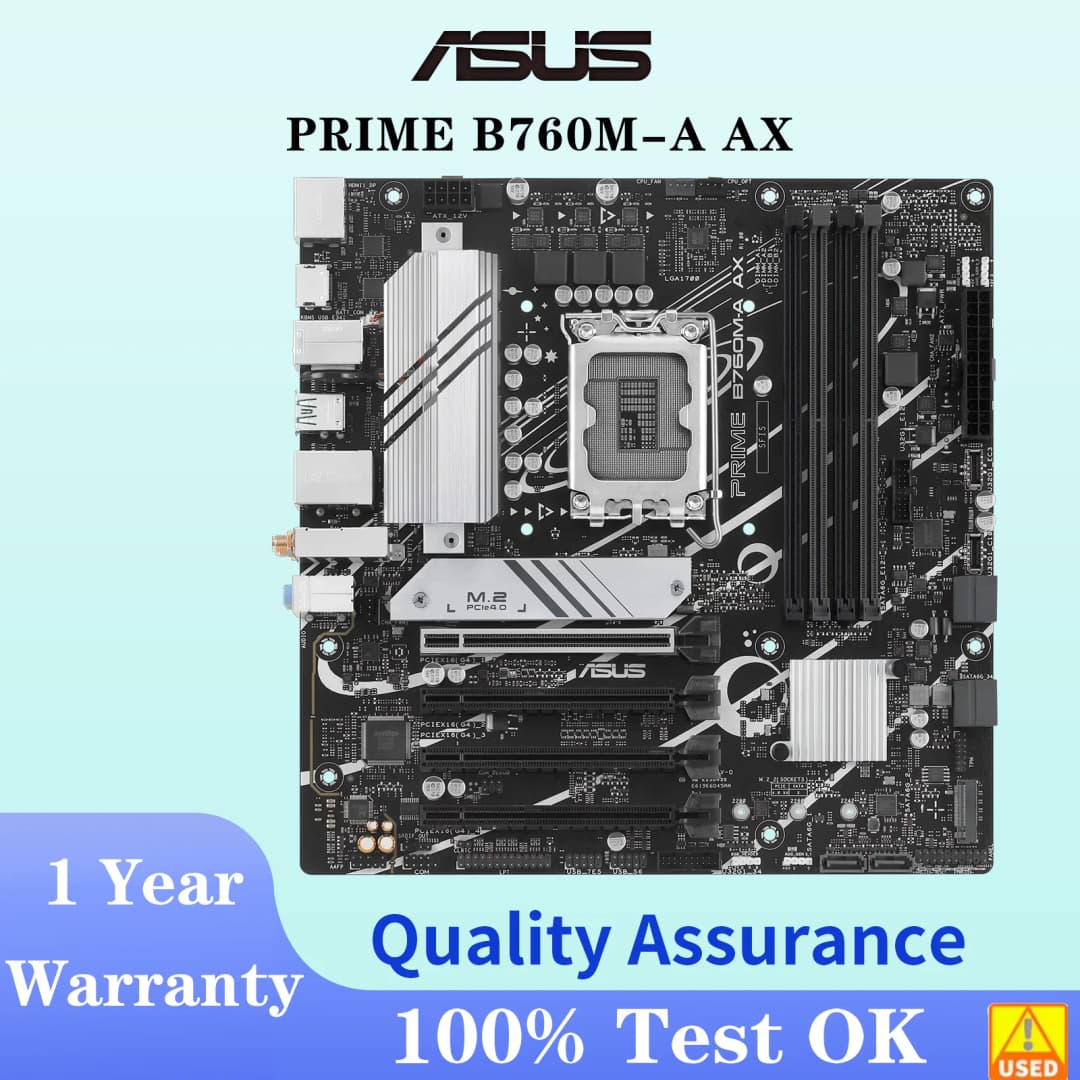 ASUS PRIME B760M-A AX Motherboard Socket LGA1700 CPU DDR5 7200+(OC) Memory Chipset B760 mATX Mainboard