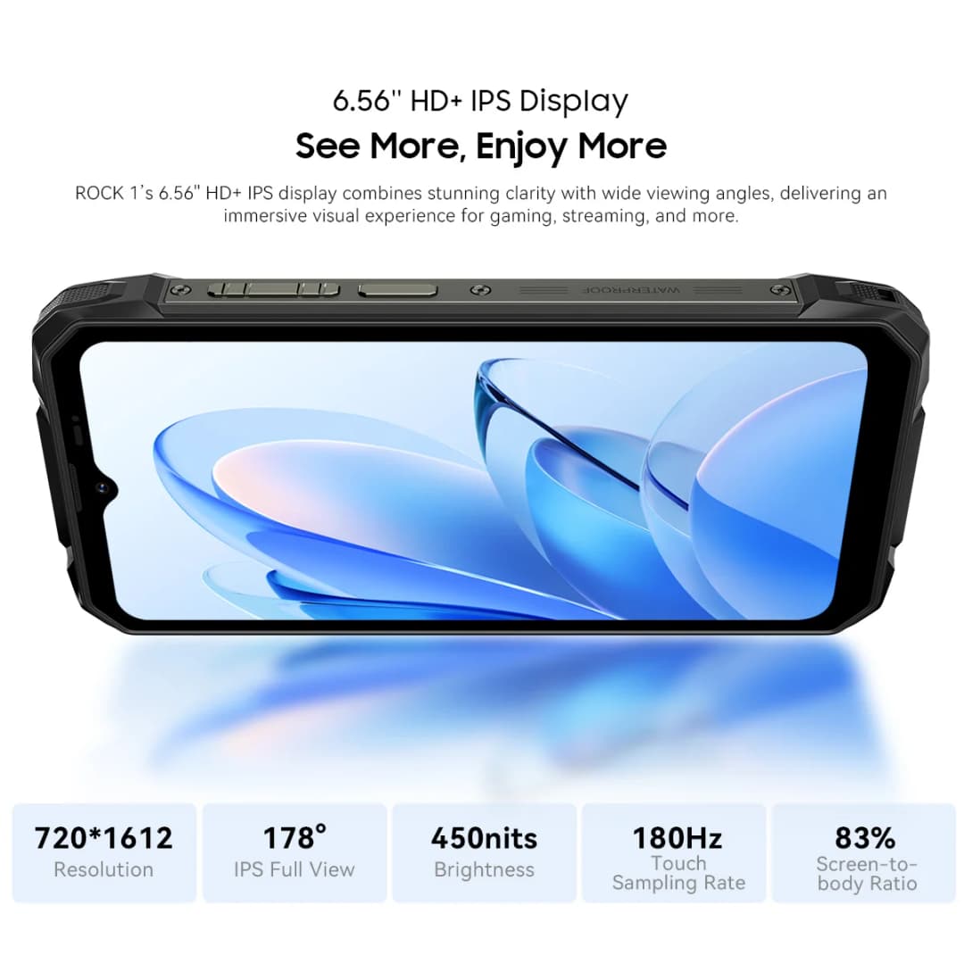 Blackview ROCK 1 Rugged Smartphone,6.56-inch 90Hz  Display,8GB RAM  256GB ROM,15000mAh/33W, MediaTek Helio G81,Android 16 NFC - 4