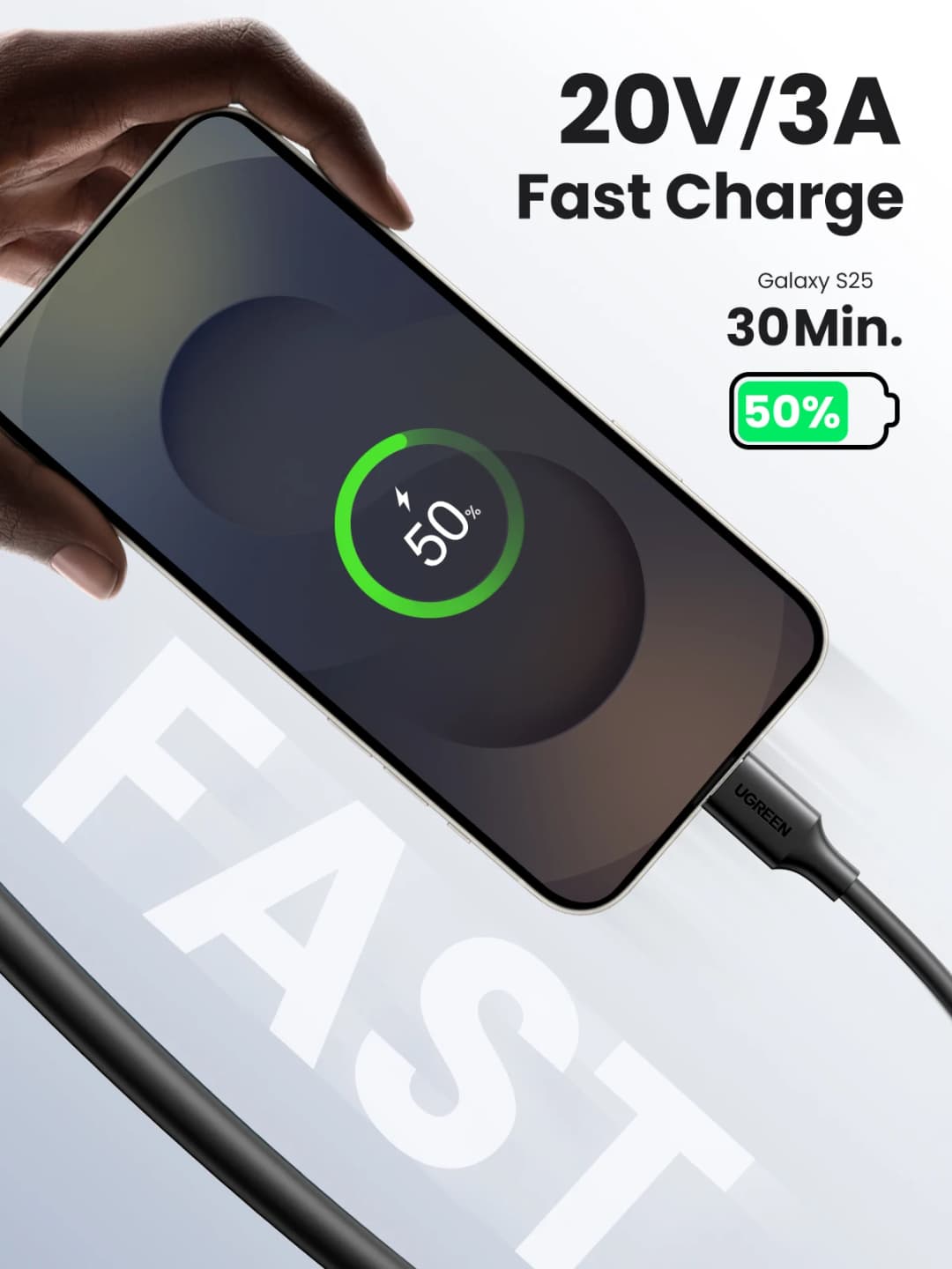 UGREEN USB C to USB C Cable PD60W for iPhone 17 16 15 MacBook iPad Fast Charging Cable 20V 3A Type C Fast Charger PD Cable USB C - 4