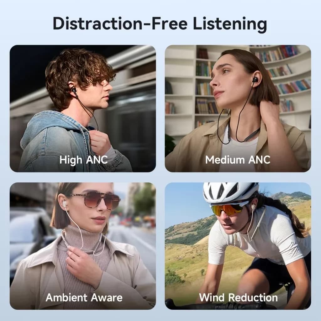 Edifier W280NB Pro Wireless Noise Cancelling Neckband Headphones Hi-Res LDAC Sport Earphones Bluetooth V5.4 IP55 Waterproof - 3