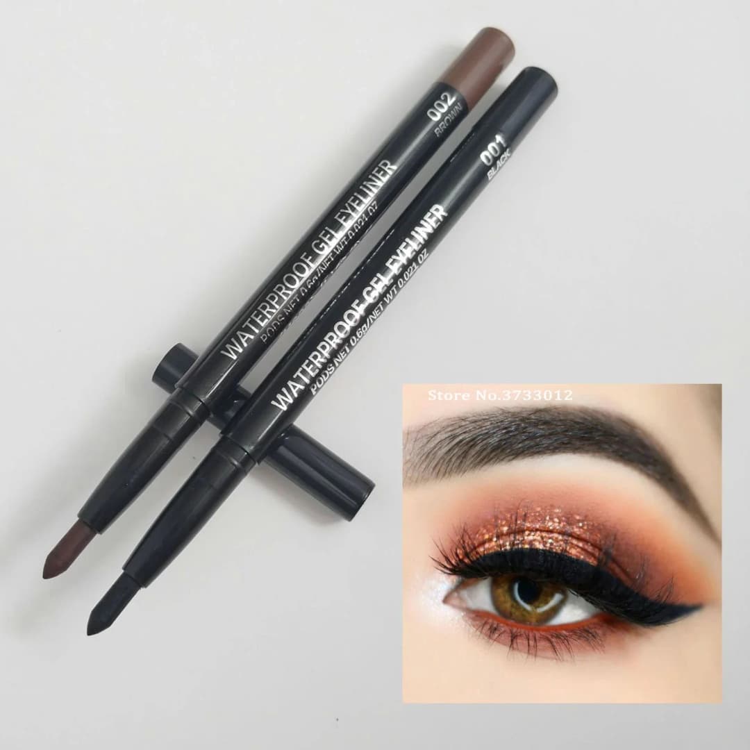 3 قطع قلم تحديد عيون ضد الماء جل حريري مات بني أسود تحديد مقاوم للتلطخ سريع الجفاف أداة مكياج عيون للمبتدئين - 4