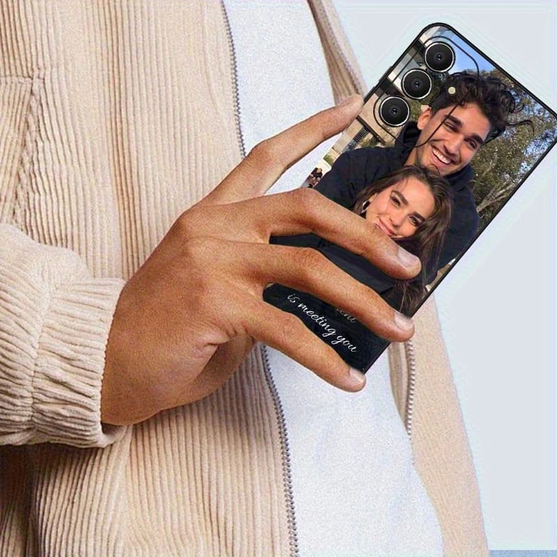 غطاء ناعم أسود مخصص لصورة زوجين لهواتف Samsung Galaxy A55 A54 A53 A52 A35 34 S25 S24 S23 S22 S21 S20 Ultra Plus FE - 5