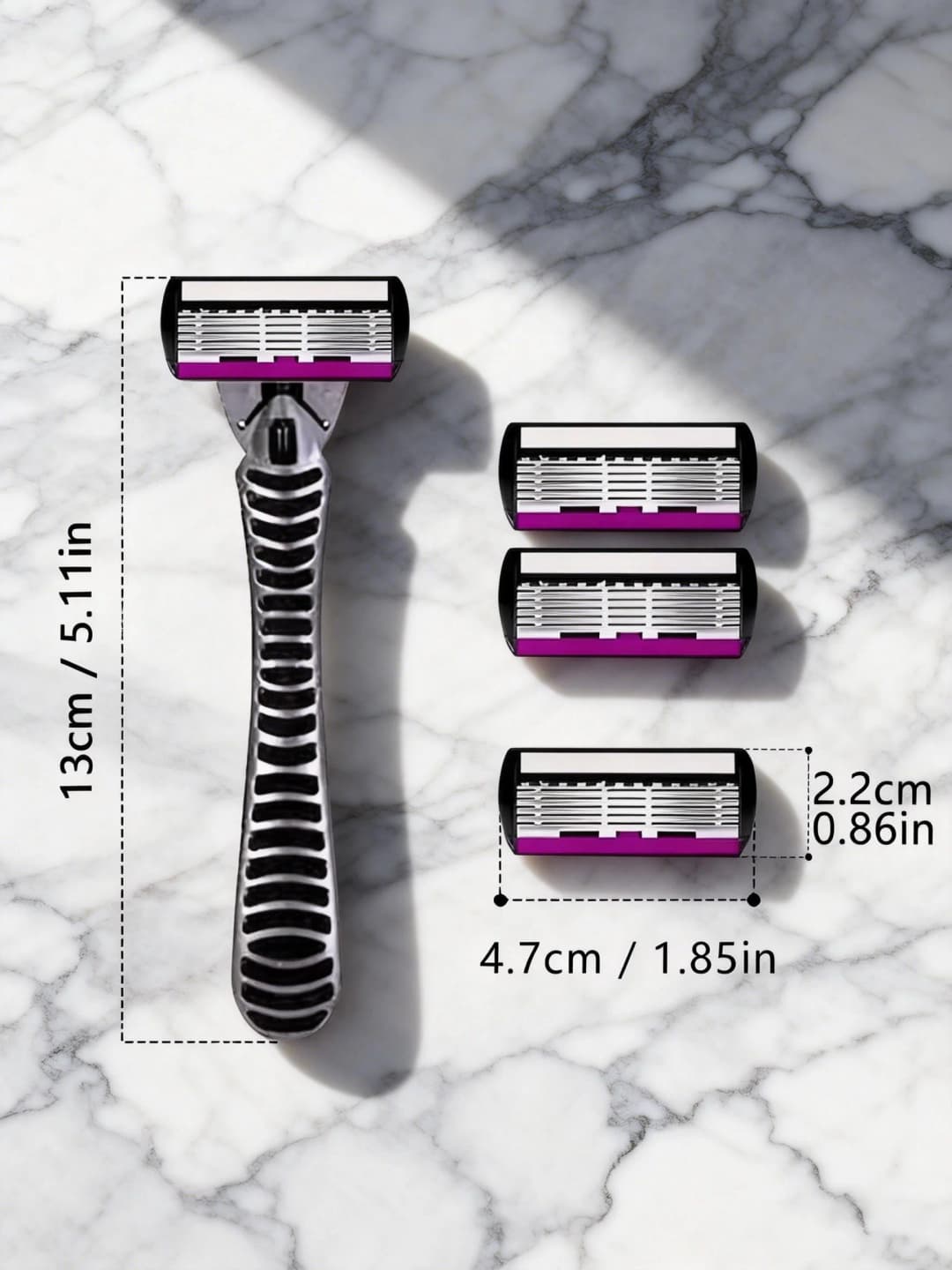 شفرة حلاقة آمنة عالية الجودة للرجال، 6 طبقات من الفولاذ المقاوم للصدأ الألماني، خراطيش حلاقة متوافقة مع ماكينة الحلاقة Mach - 2