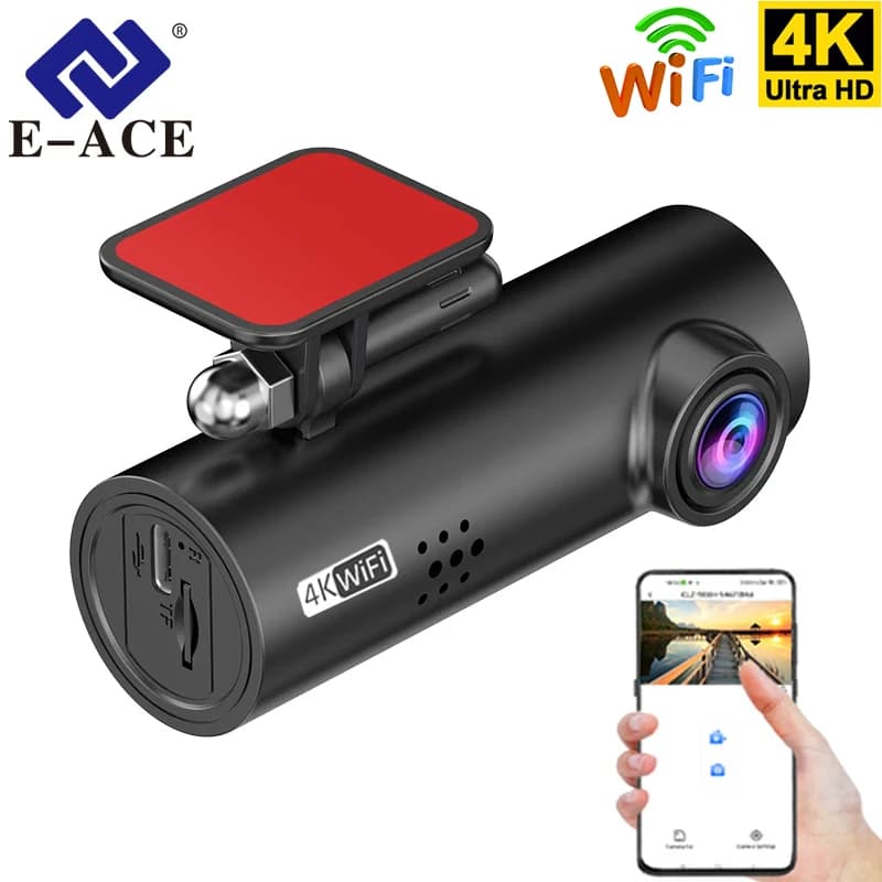 E-ACE4K Mini UHD WIFI Dash Cam Car Dvr Video Recorder With APP Control Night Vision Mini  24H Parking Camera Monitor Loop record