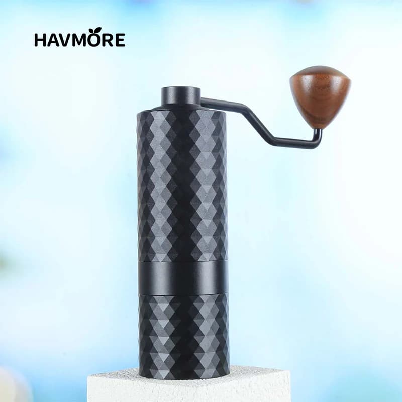 مطحنة قهوة يدوية محسنة من HAVMORE، احترافية من الفولاذ المقاوم للصدأ، قابلة للتعديل، مطحنة بُر يدوية لحبوب القهوة - 2